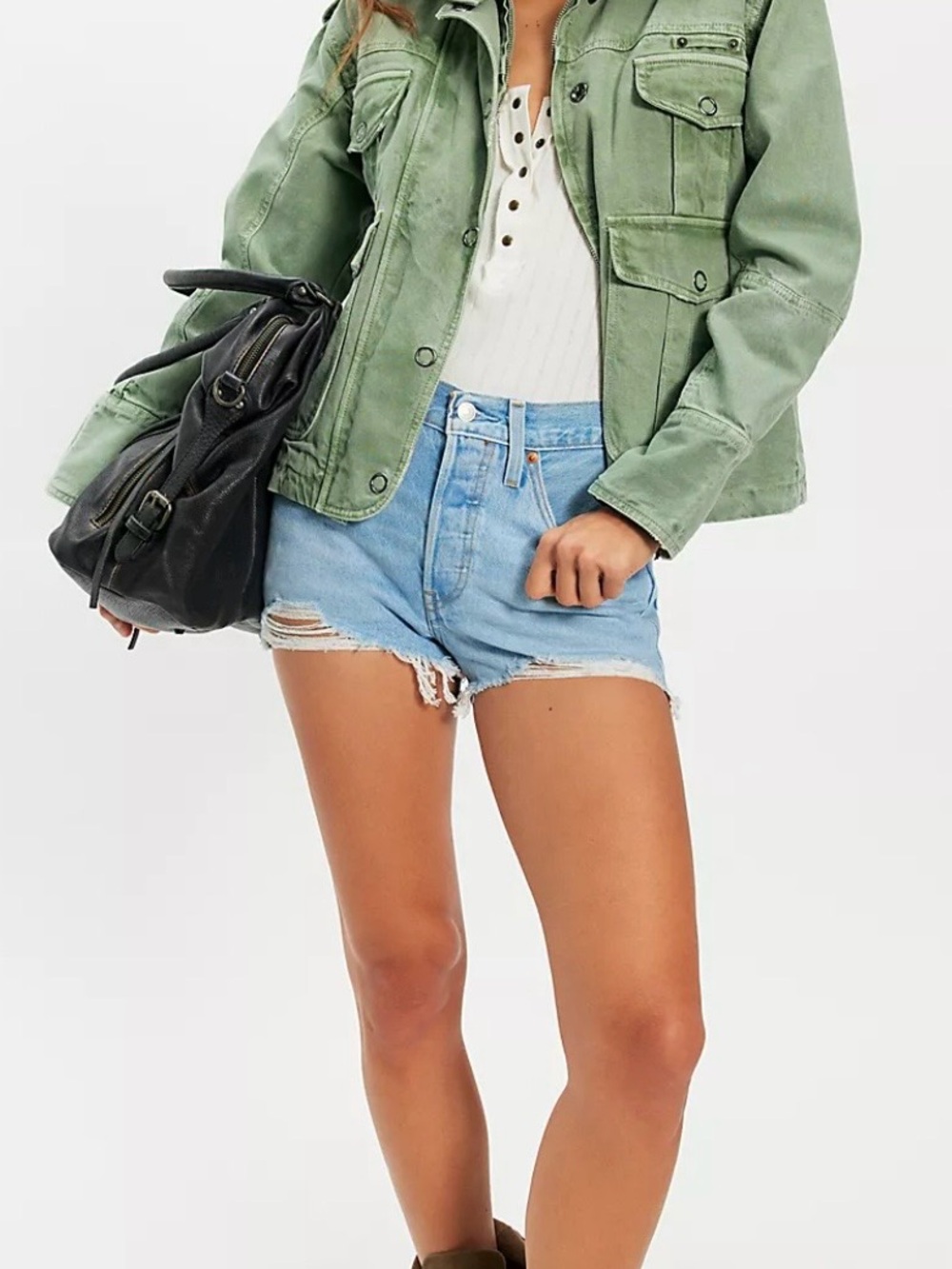 Levi's Light Blue High Waist Denim Cutoff Shorts